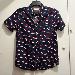 Free Planet Festive Santa Hat Print Shirt Boys Medium